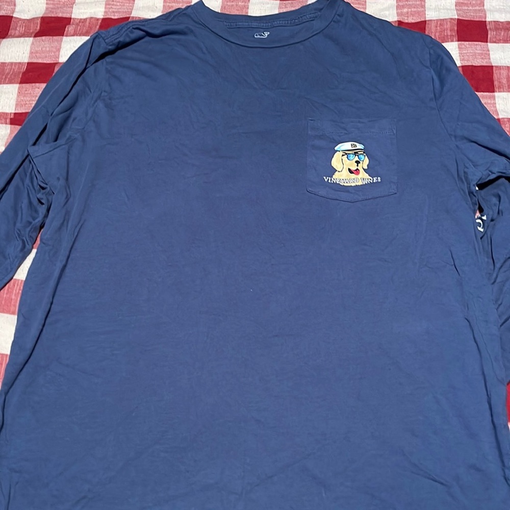 No stains or issues nice blue t-shirt